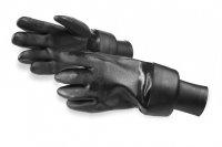 Černé PVC rukavice se zápěstní manžetou typu "lahev"