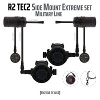 Regulátor R2 TEC2 Sidemount EXTREME sada (s oboustranným II. stupněm) - MILITARY
